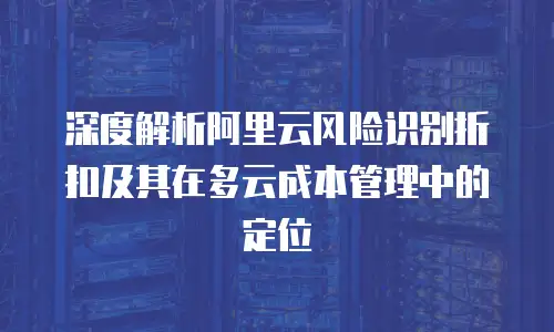 深度解析阿里云风险识别折扣及其在多云成本管理中的定位