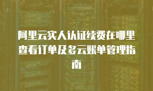 阿里云实人认证续费在哪里查看订单及多云账单管理指南