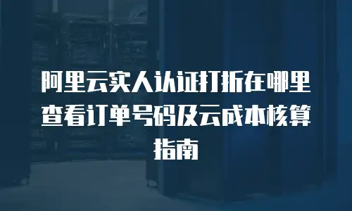 阿里云实人认证打折在哪里查看订单号码及云成本核算指南