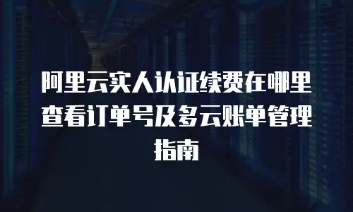 阿里云实人认证续费在哪里查看订单号及多云账单管理指南