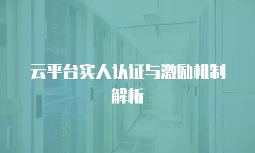 云平台实人认证与激励机制解析