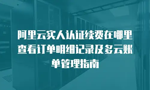 阿里云实人认证续费在哪里查看订单明细记录及多云账单管理指南