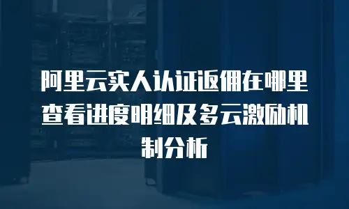 阿里云实人认证返佣在哪里查看进度明细及多云激励机制分析