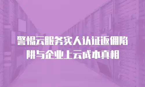 警惕云服务实人认证返佣陷阱与企业上云成本真相