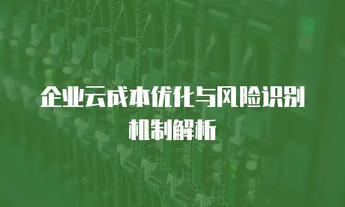 企业云成本优化与风险识别机制解析