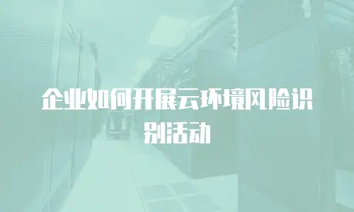 企业如何开展云环境风险识别活动