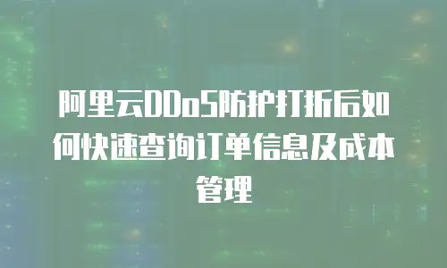 阿里云DDoS防护打折后如何快速查询订单信息及成本管理
