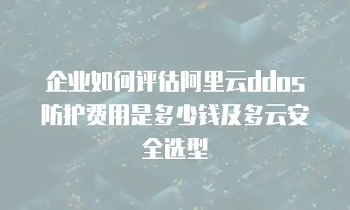 企业如何评估阿里云ddos防护费用是多少钱及多云安全选型