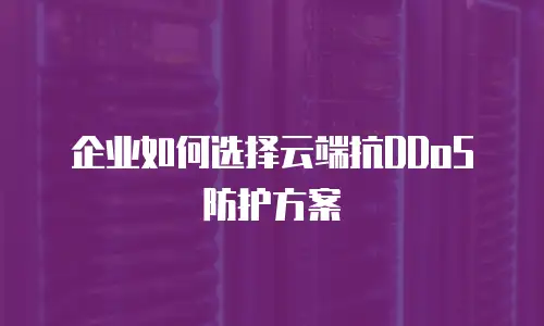 企业如何选择云端抗DDoS防护方案