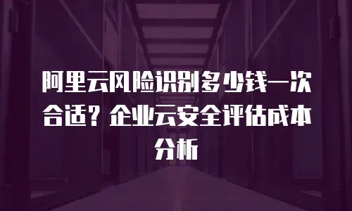 阿里云风险识别多少钱一次合适？企业云安全评估成本分析
