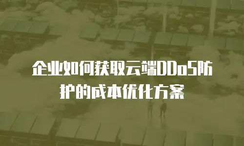 企业如何获取云端DDoS防护的成本优化方案