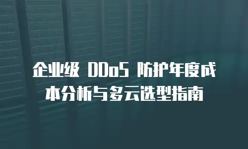 企业级 DDoS 防护年度成本分析与多云选型指南
