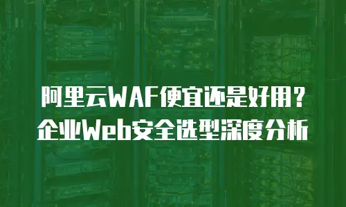阿里云WAF便宜还是好用？企业Web安全选型深度分析