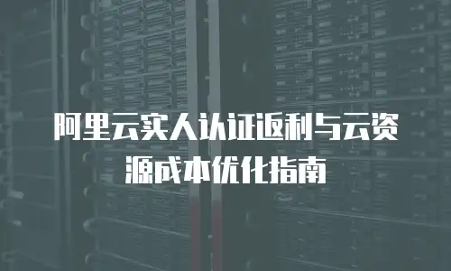 阿里云实人认证返利与云资源成本优化指南