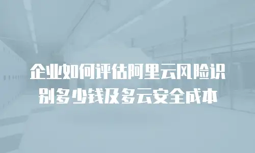 企业如何评估阿里云风险识别多少钱及多云安全成本
