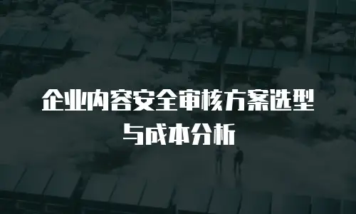 企业内容安全审核方案选型与成本分析