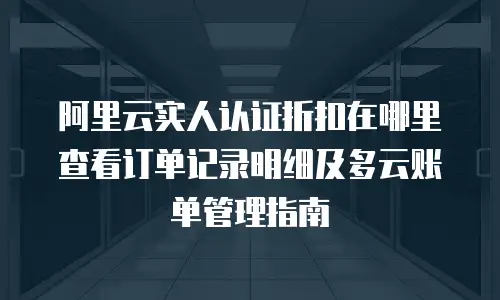 阿里云实人认证折扣在哪里查看订单记录明细及多云账单管理指南