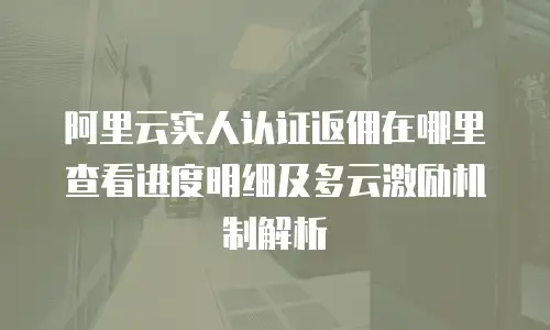 阿里云实人认证返佣在哪里查看进度明细及多云激励机制解析