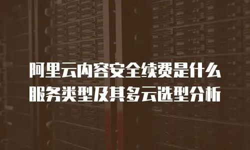 阿里云内容安全续费是什么服务类型及其多云选型分析