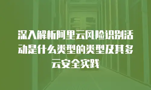 深入解析阿里云风险识别活动是什么类型的类型及其多云安全实践