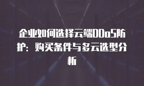 企业如何选择云端DDoS防护：购买条件与多云选型分析