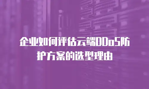 企业如何评估云端DDoS防护方案的选型理由