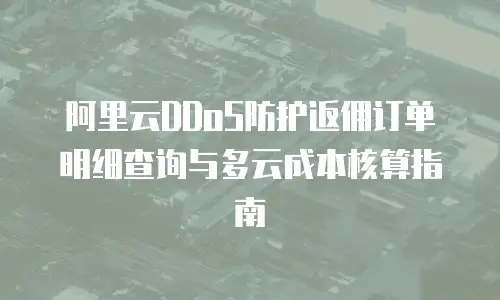 阿里云DDoS防护返佣订单明细查询与多云成本核算指南