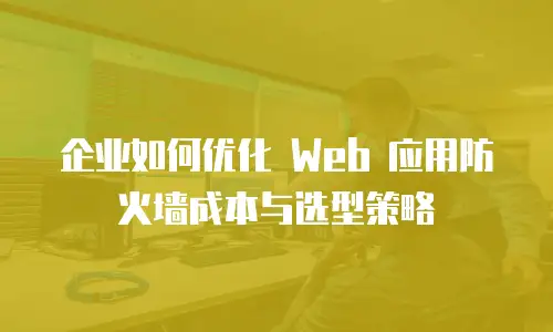 企业如何优化 Web 应用防火墙成本与选型策略