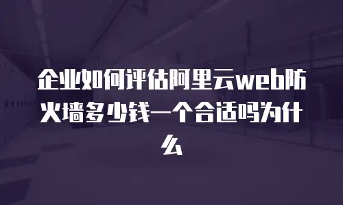 企业如何评估阿里云web防火墙多少钱一个合适吗为什么