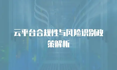 云平台合规性与风险识别政策解析
