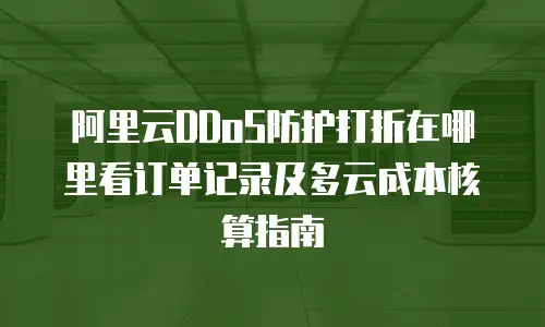 阿里云DDoS防护打折在哪里看订单记录及多云成本核算指南