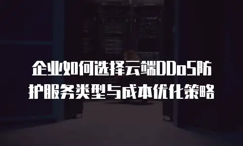 企业如何选择云端DDoS防护服务类型与成本优化策略