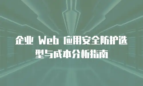 企业 Web 应用安全防护选型与成本分析指南