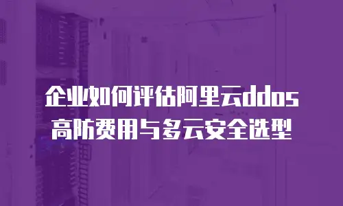企业如何评估阿里云ddos高防费用与多云安全选型