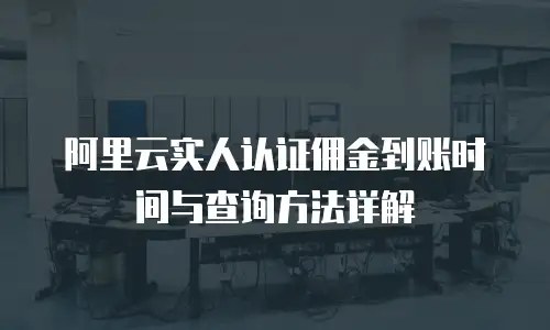 阿里云实人认证佣金到账时间与查询方法详解