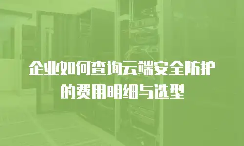 企业如何查询云端安全防护的费用明细与选型