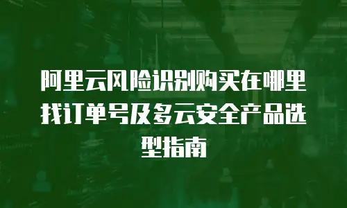 阿里云风险识别购买在哪里找订单号及多云安全产品选型指南