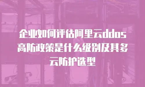 企业如何评估阿里云ddos高防政策是什么级别及其多云防护选型