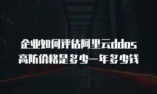 企业如何评估阿里云ddos高防价格是多少一年多少钱