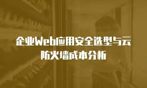 企业Web应用安全选型与云防火墙成本分析