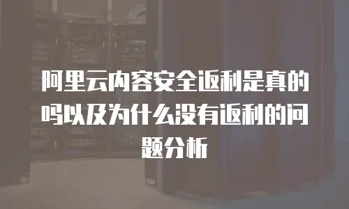 阿里云内容安全返利是真的吗以及为什么没有返利的问题分析