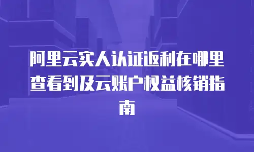 阿里云实人认证返利在哪里查看到及云账户权益核销指南
