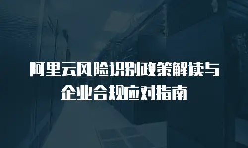 阿里云风险识别政策解读与企业合规应对指南