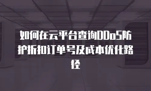 如何在云平台查询DDoS防护折扣订单号及成本优化路径