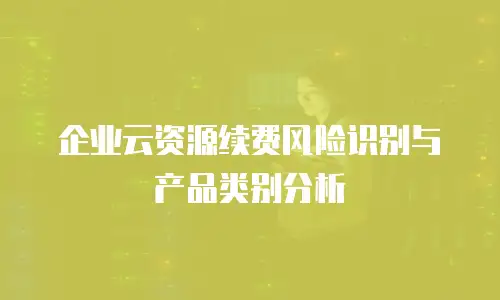 企业云资源续费风险识别与产品类别分析