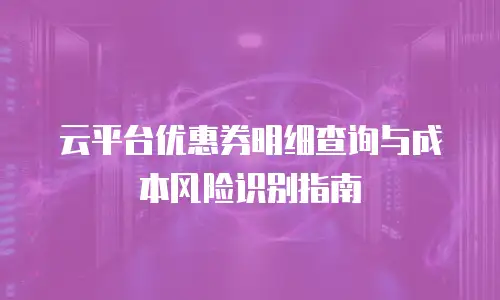 云平台优惠券明细查询与成本风险识别指南