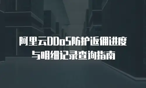 阿里云DDoS防护返佣进度与明细记录查询指南