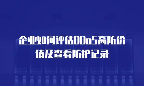 企业如何评估DDoS高防价值及查看防护记录