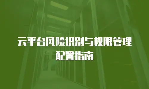 云平台风险识别与权限管理配置指南