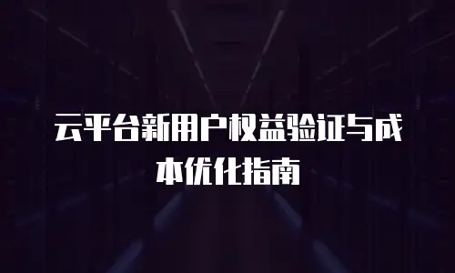 云平台新用户权益验证与成本优化指南